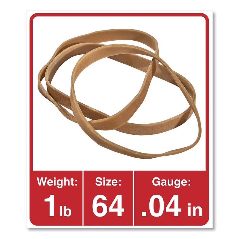 Universal UNV00164 0.04 in. Gauge Size 64 Rubber Bands - Beige (320/Pack) - Image 2